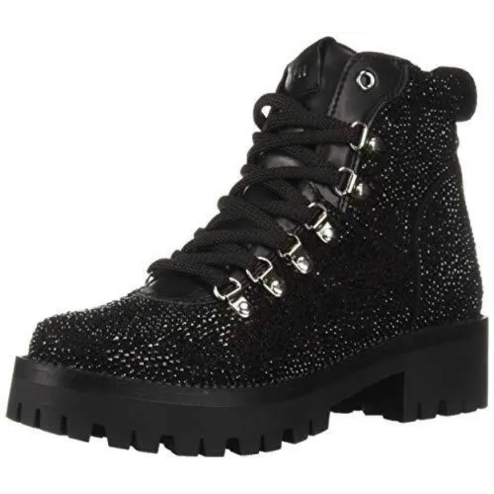 STEVE MADDEN WOMENS BAM CLOSED TOE BOOTS, RHINESTONE, SIZE 9.5